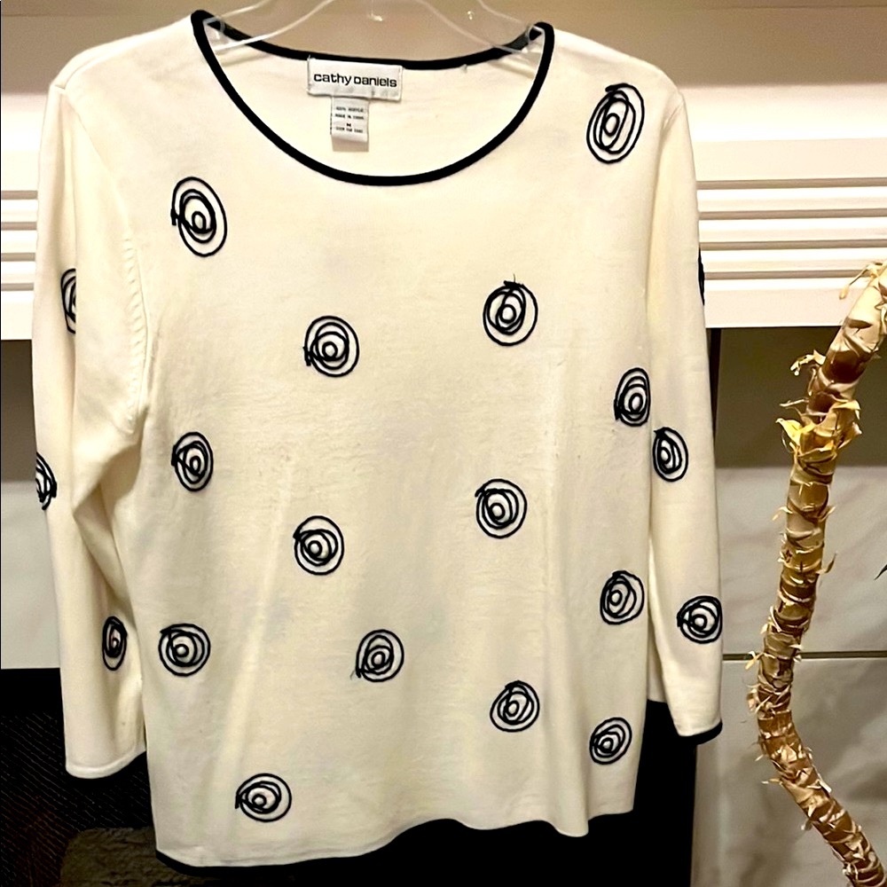 Cathy Daniels White and Black Women's Top